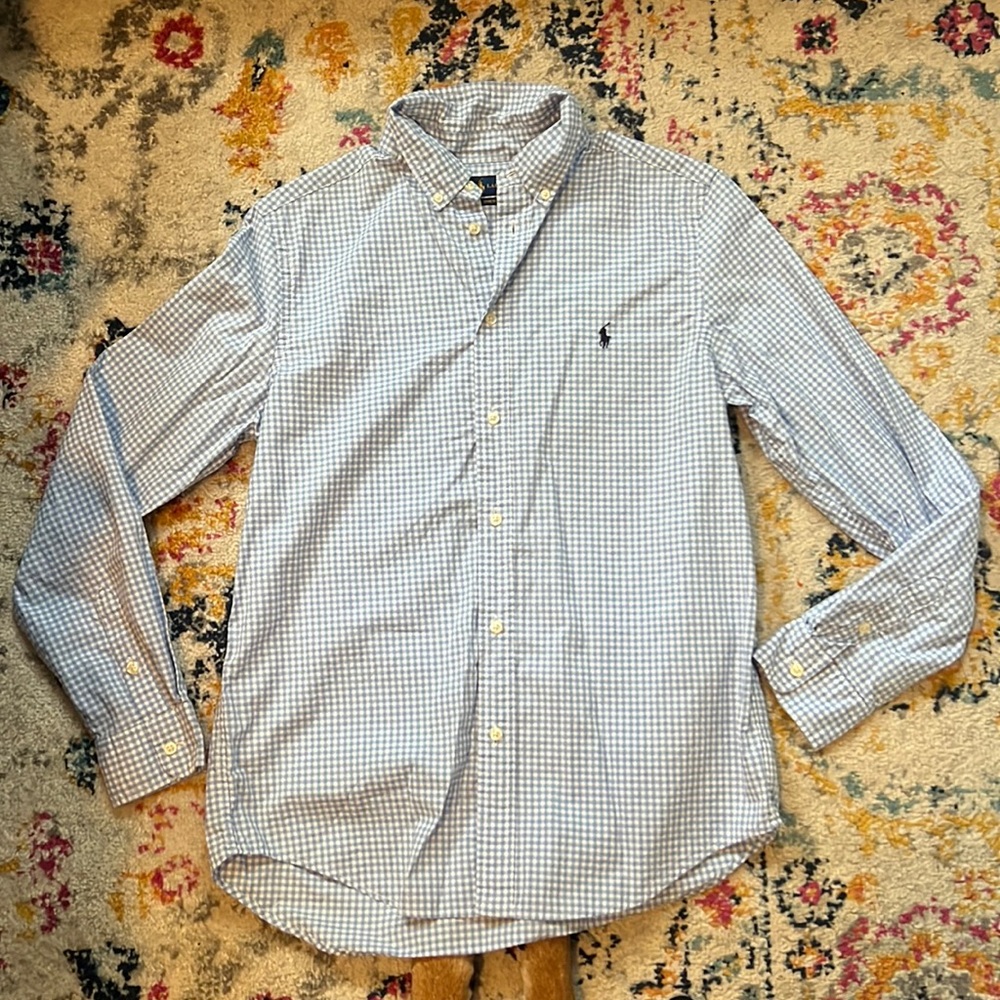 Blue Plaid Ralph Lauren Natural Stretch Button Down
